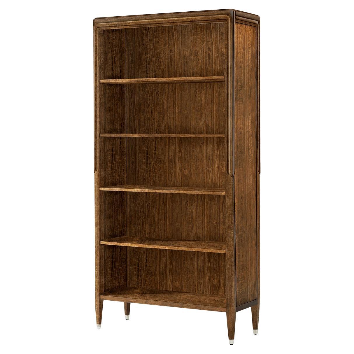 Offenes Bücherregal aus Nussbaum Art Deco