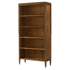 Walnut Art Deco Open Bookcase