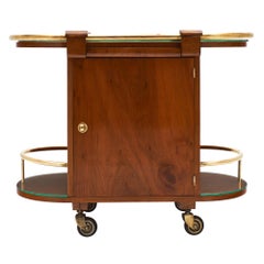 Walnut Art Deco Period Bar Cart