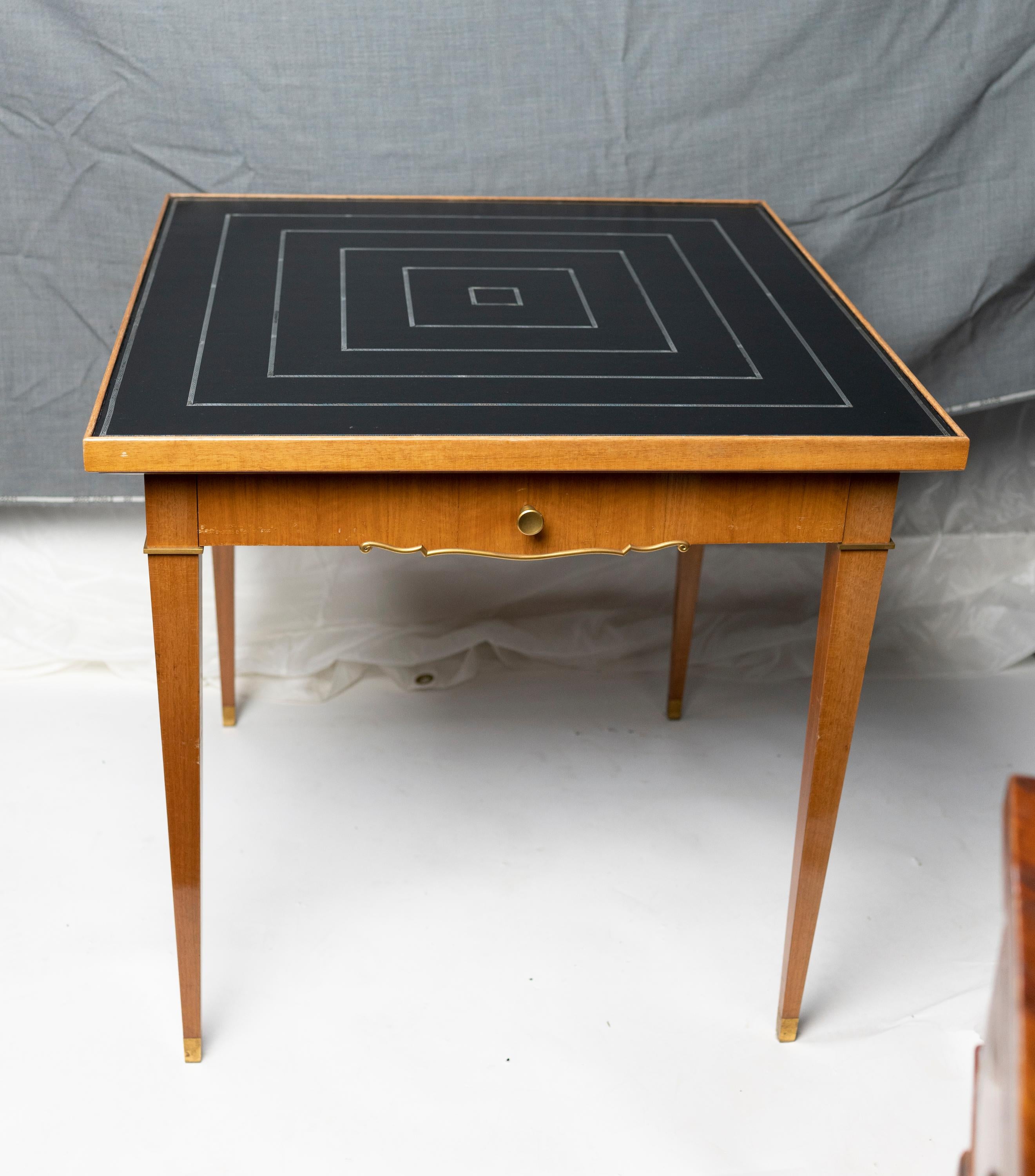 Walnut Art Deco Period Game Table by Jules Leleu For Sale 8