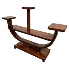 Walnut art deco plant stand