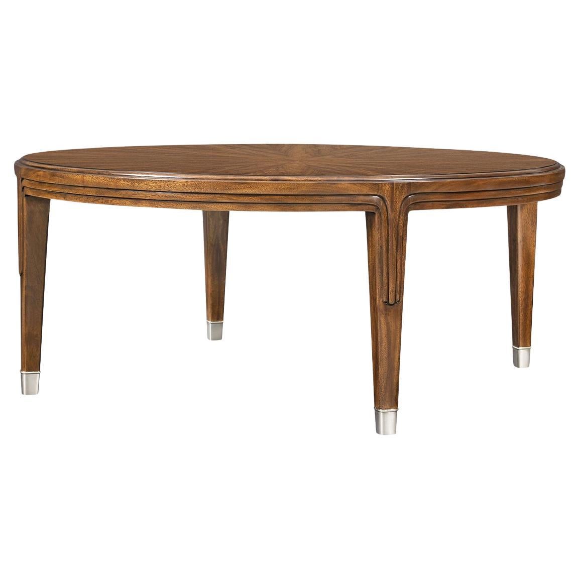 Tavolino rotondo in noce Art Deco