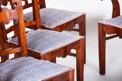 Walnut Art Deco Seating Set, 2 Armchairs and 4 Chairs, Shellac Polish, 1920s