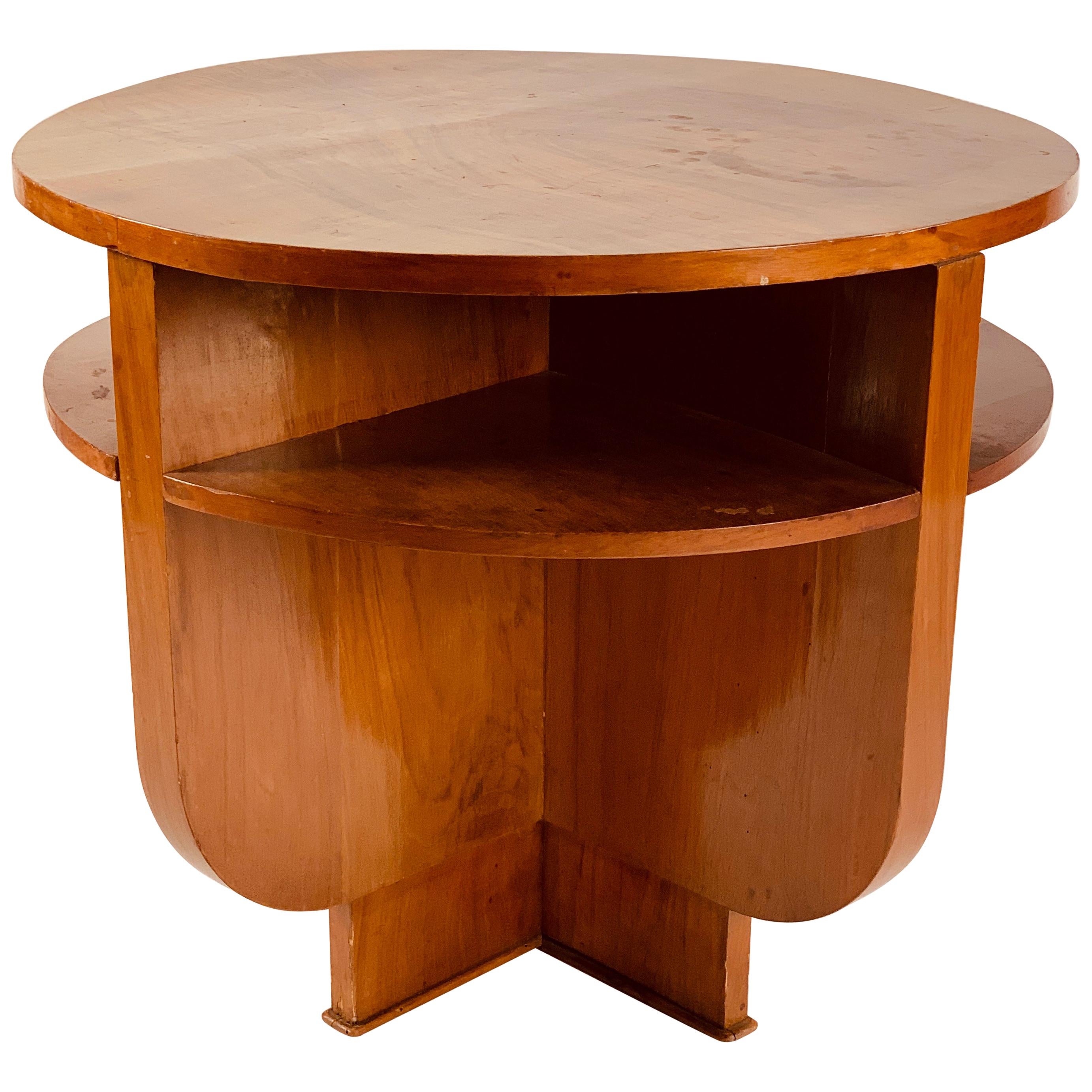 Walnut Art Deco Side Table