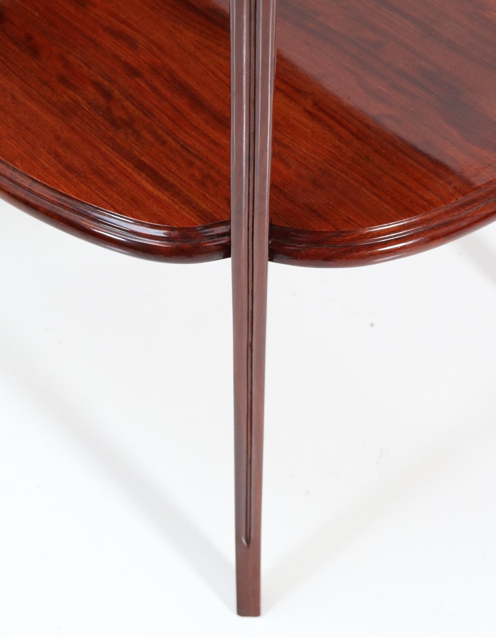 Walnut Art Deco Side Table with Inlay by Louis Majorelle, 1920s 1