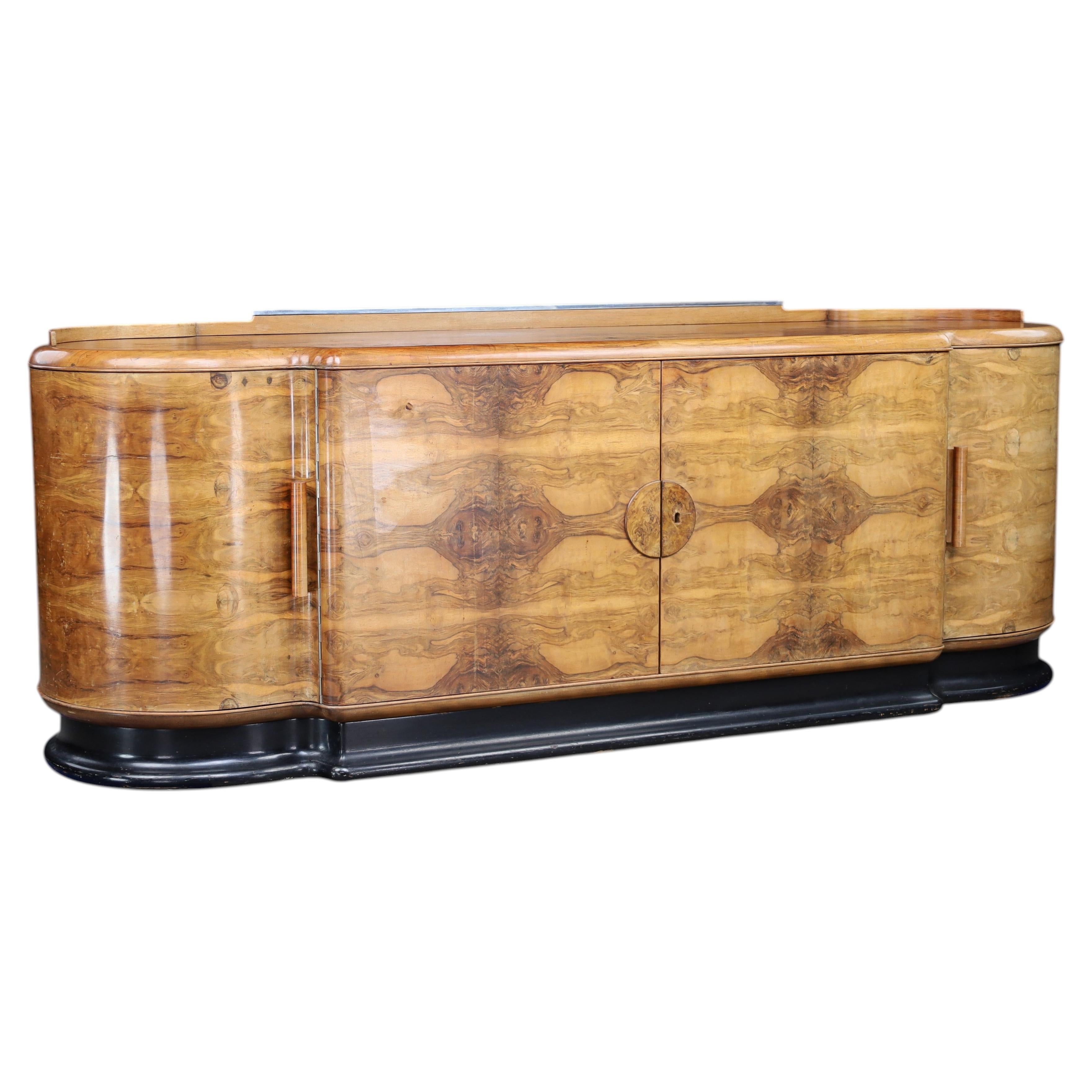 Walnut Art Deco Sideboard by Jindřich Halabala for UP Závody Czechoslovakia 1930