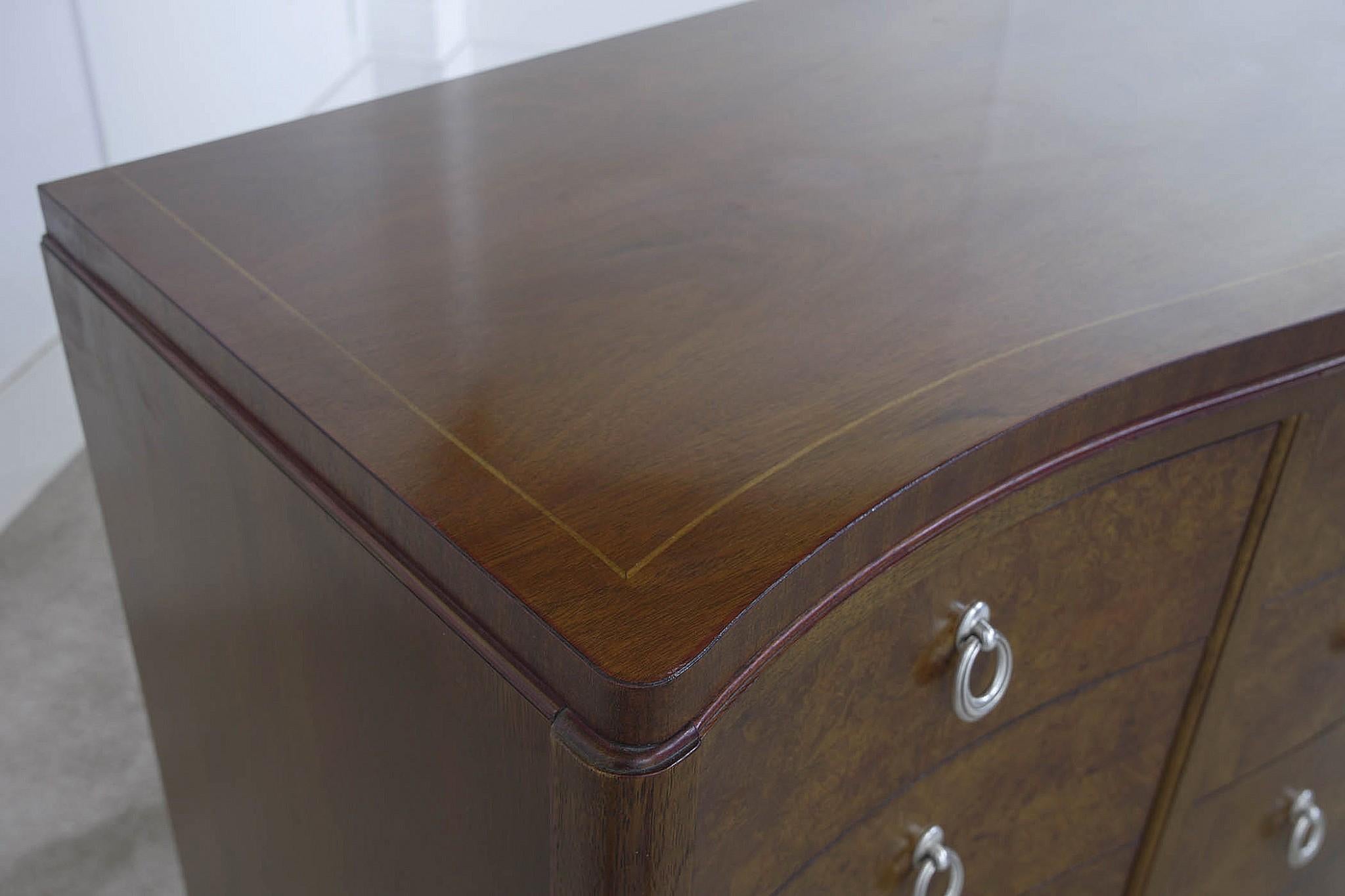 Art Déco Credenza Art Deco in noce con cassettiera in vendita