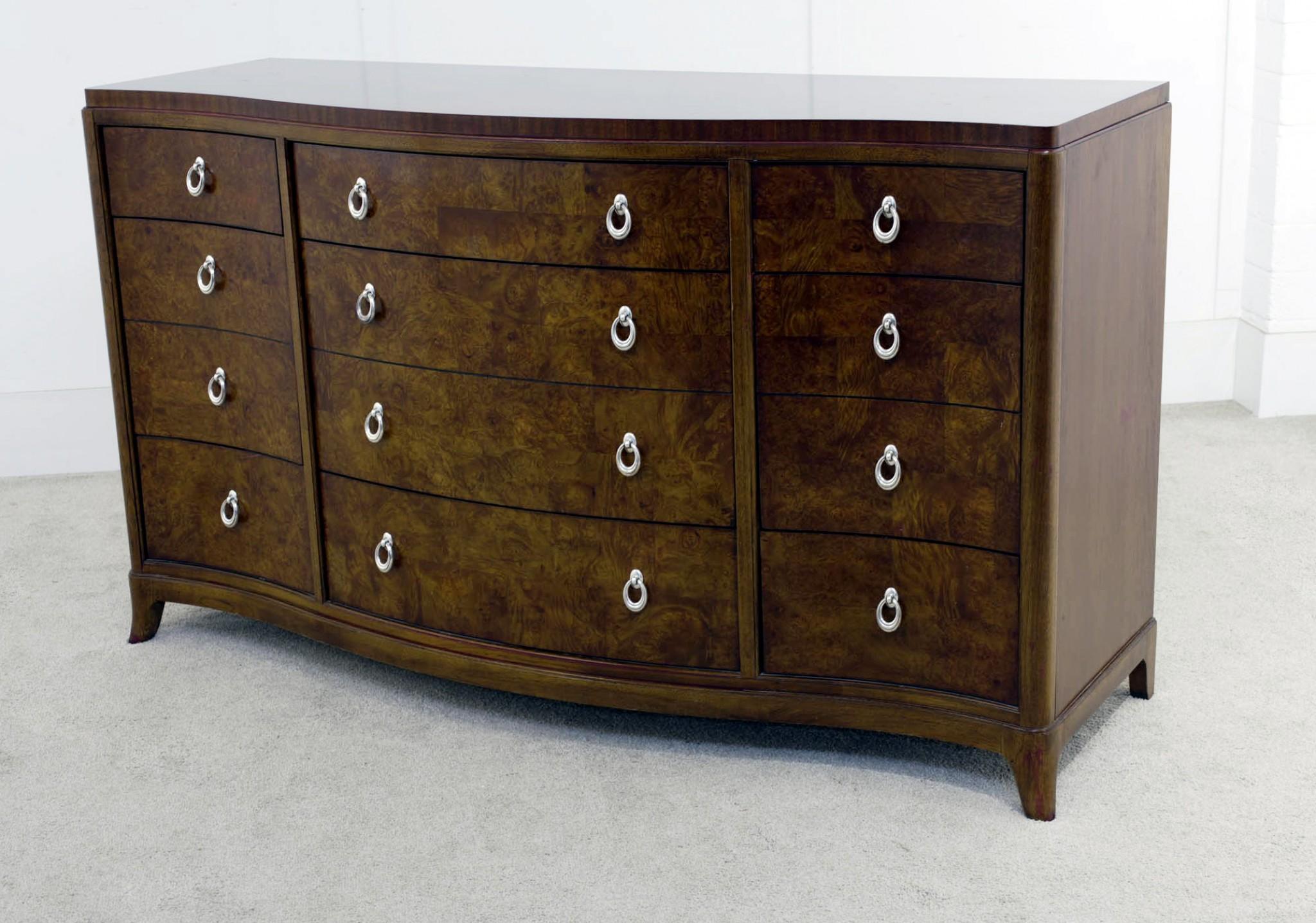 Credenza Art Deco in noce con cassettiera in vendita 1