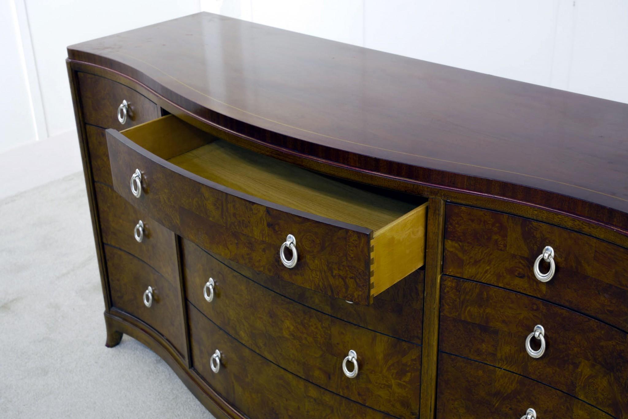 Credenza Art Deco in noce con cassettiera in vendita 2