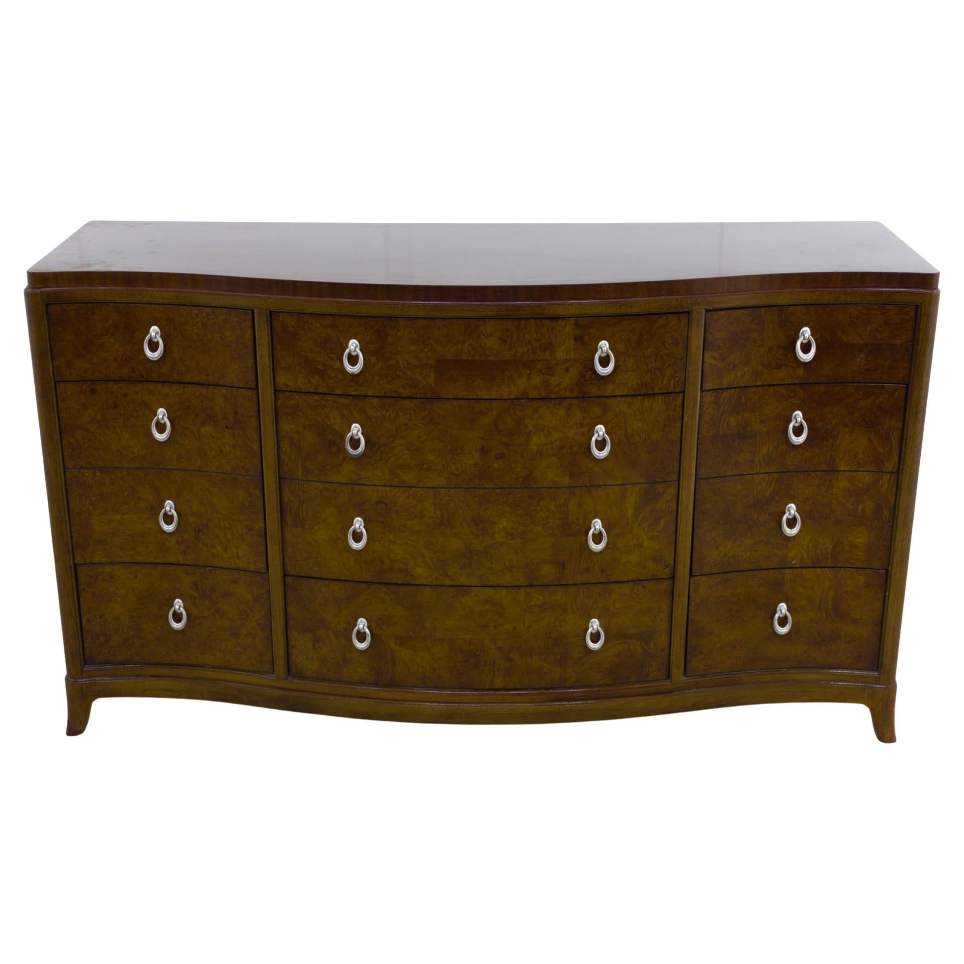 Credenza Art Deco in noce con cassettiera
