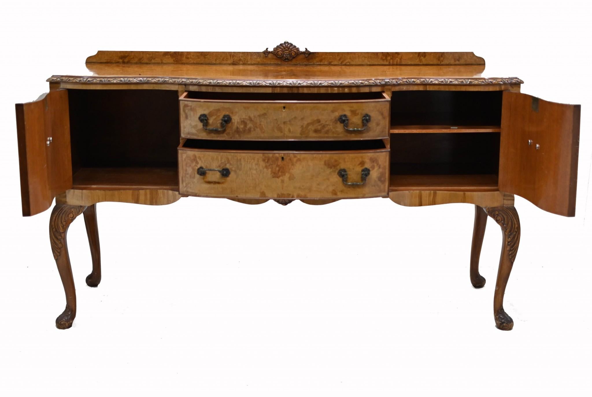 Walnut Art Deco Sideboard Epstein London Server For Sale 7