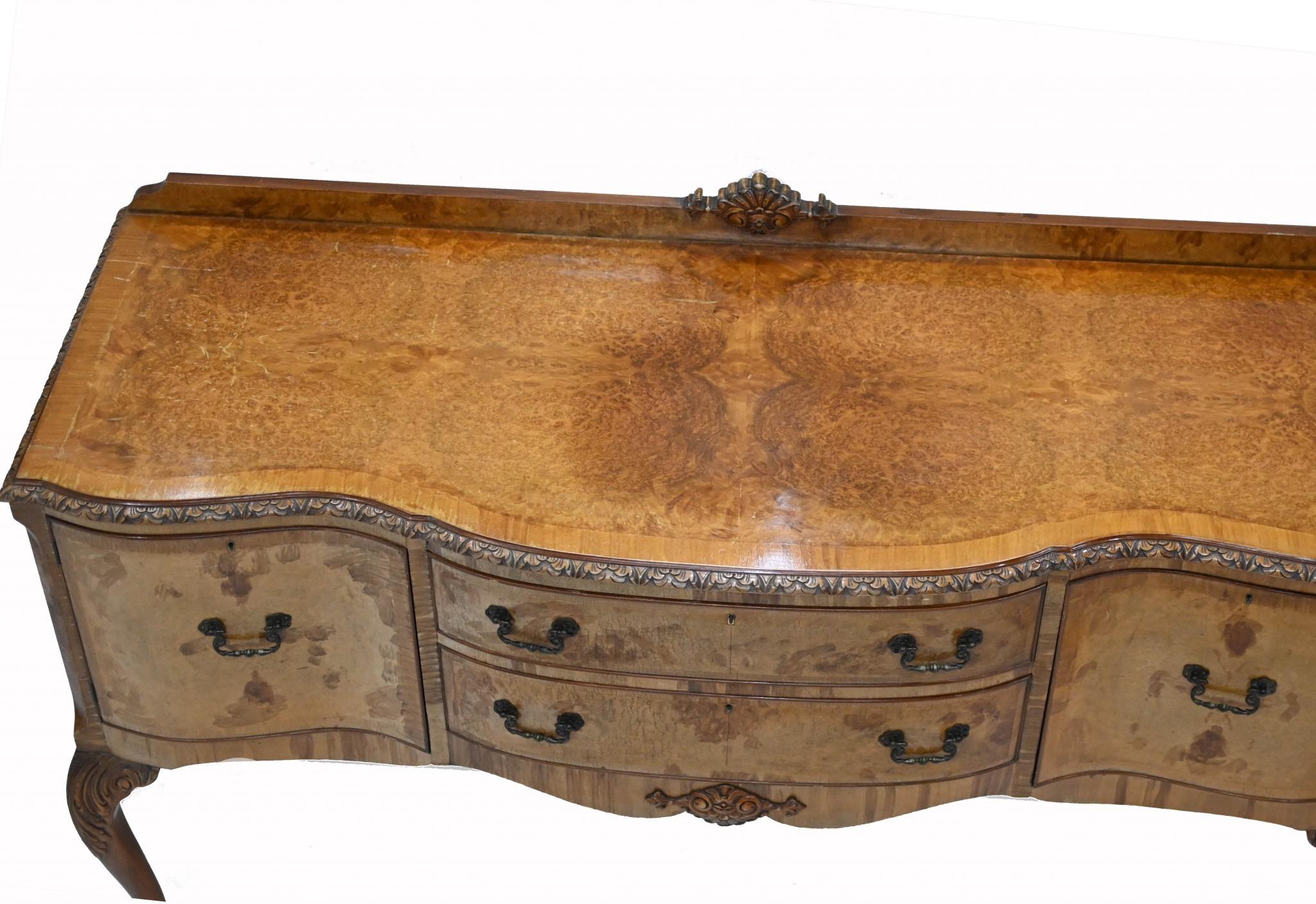 Walnut Art Deco Sideboard Epstein London Server For Sale 9