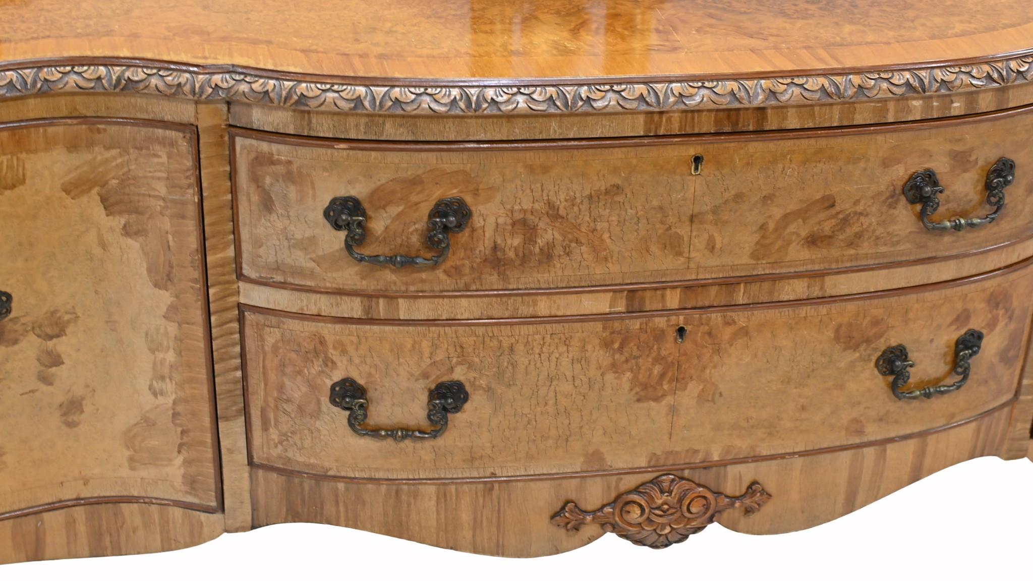 Walnut Art Deco Sideboard Epstein London Server For Sale 10