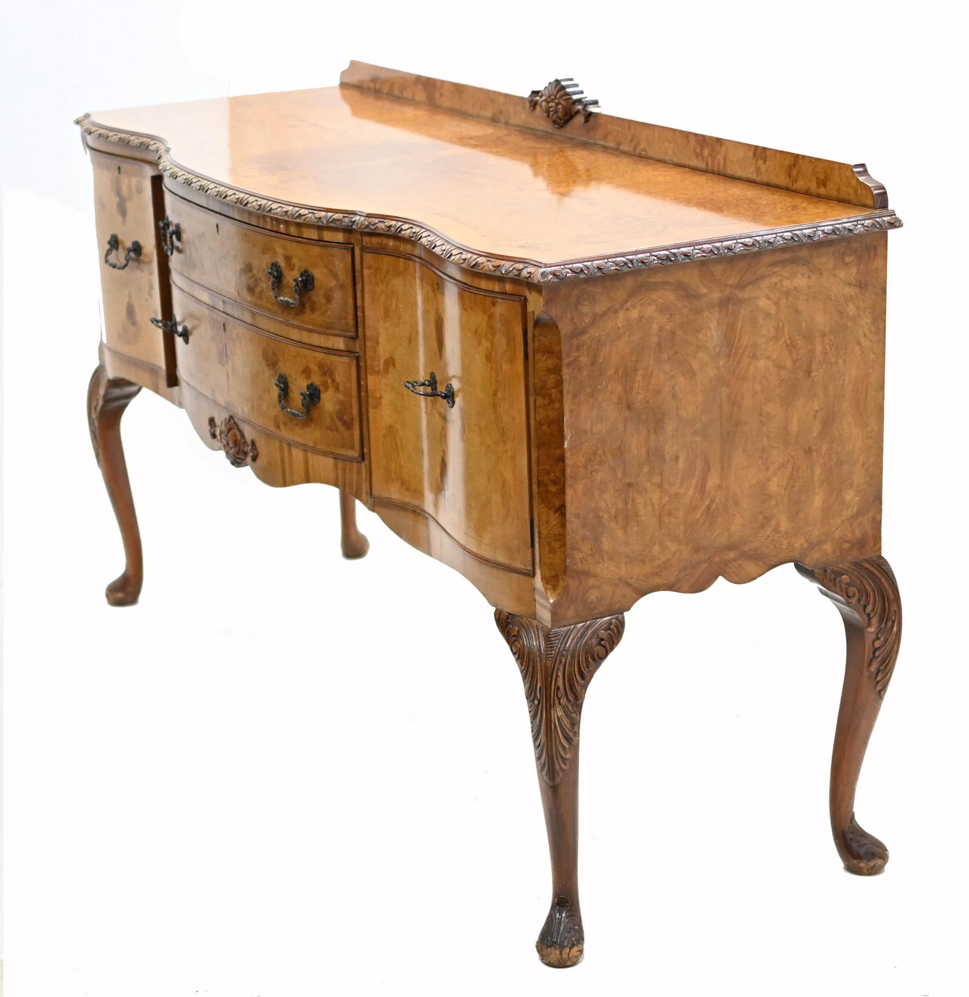 Walnut Art Deco Sideboard Epstein London Server For Sale 1