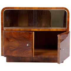 Antique Walnut Art Deco Small Cabinet