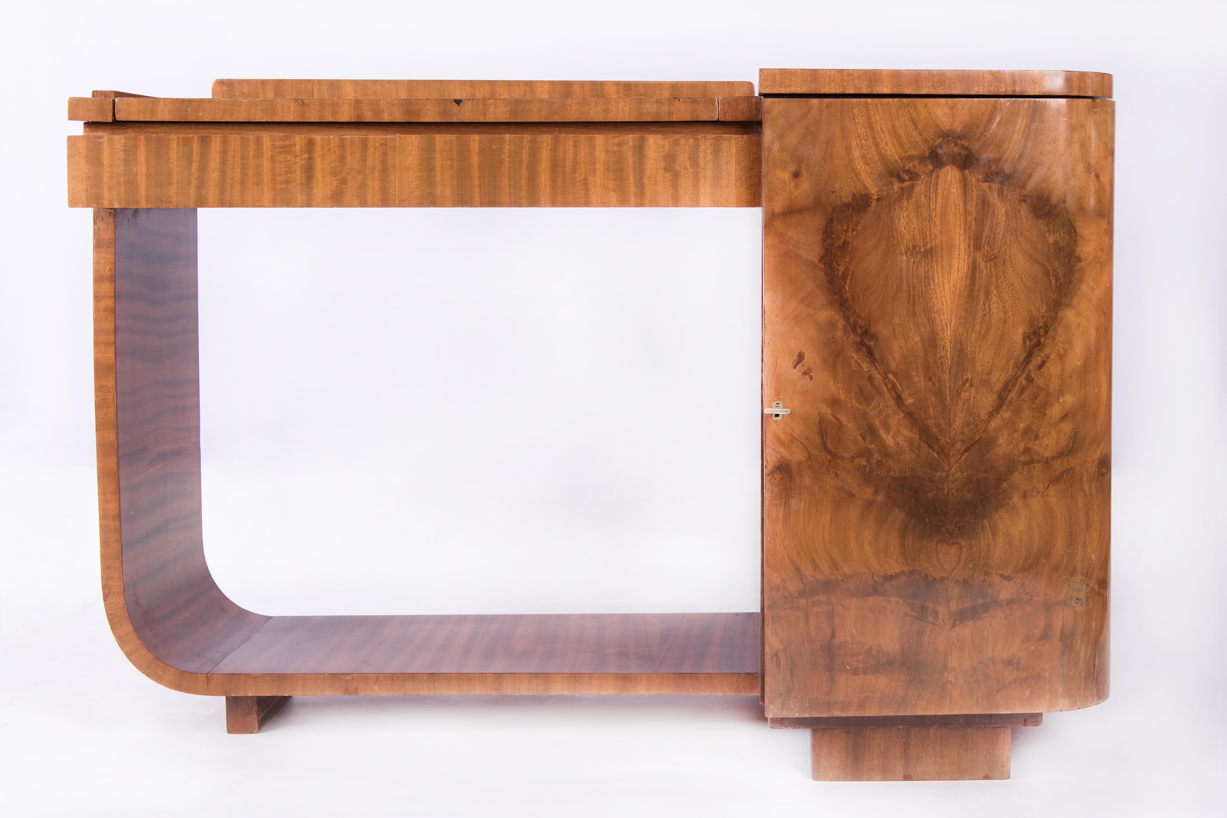 Art Deco Walnut Art-Deco Vanity - Desk For Sale