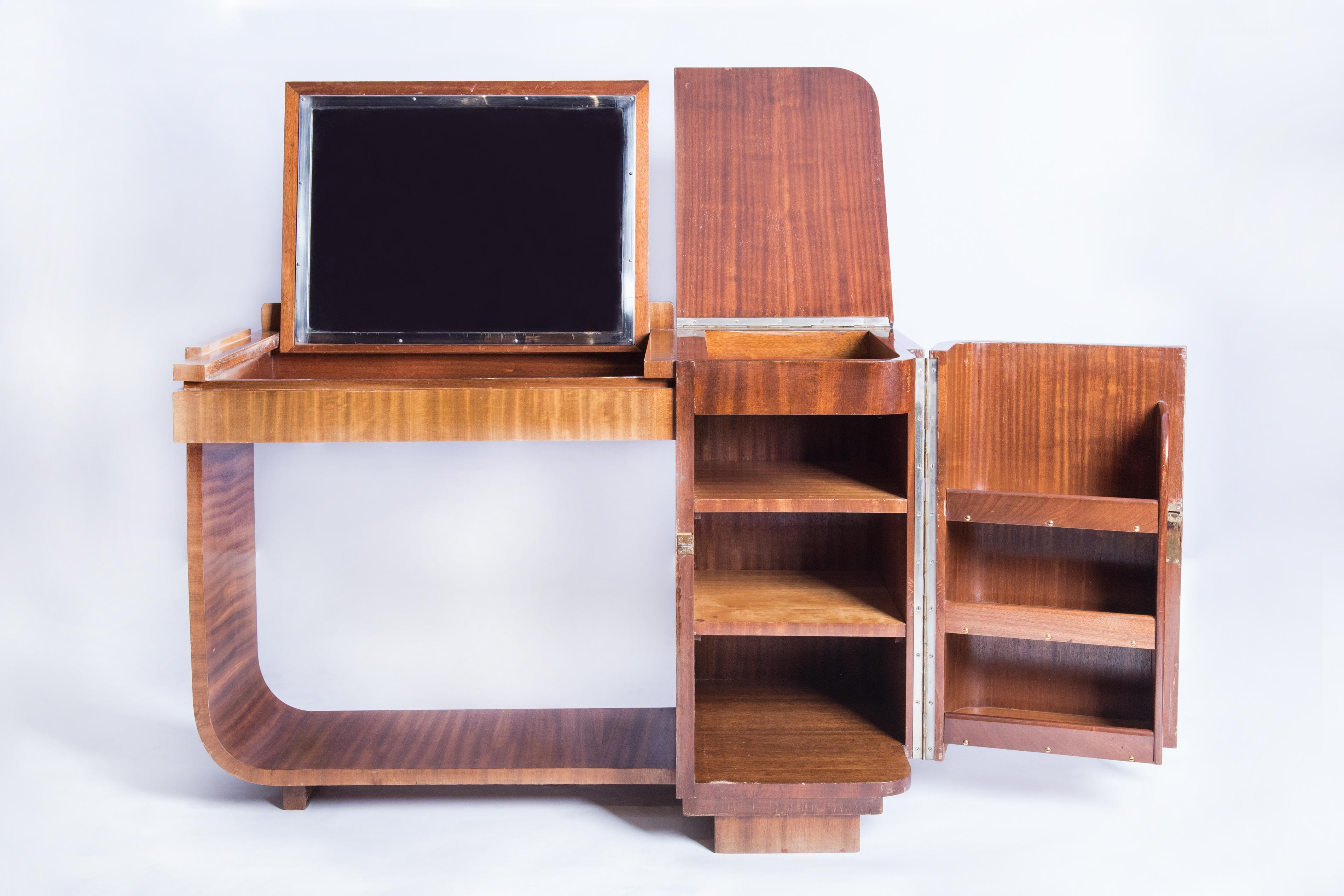 20th Century Walnut Art-Deco Vanity - Desk For Sale