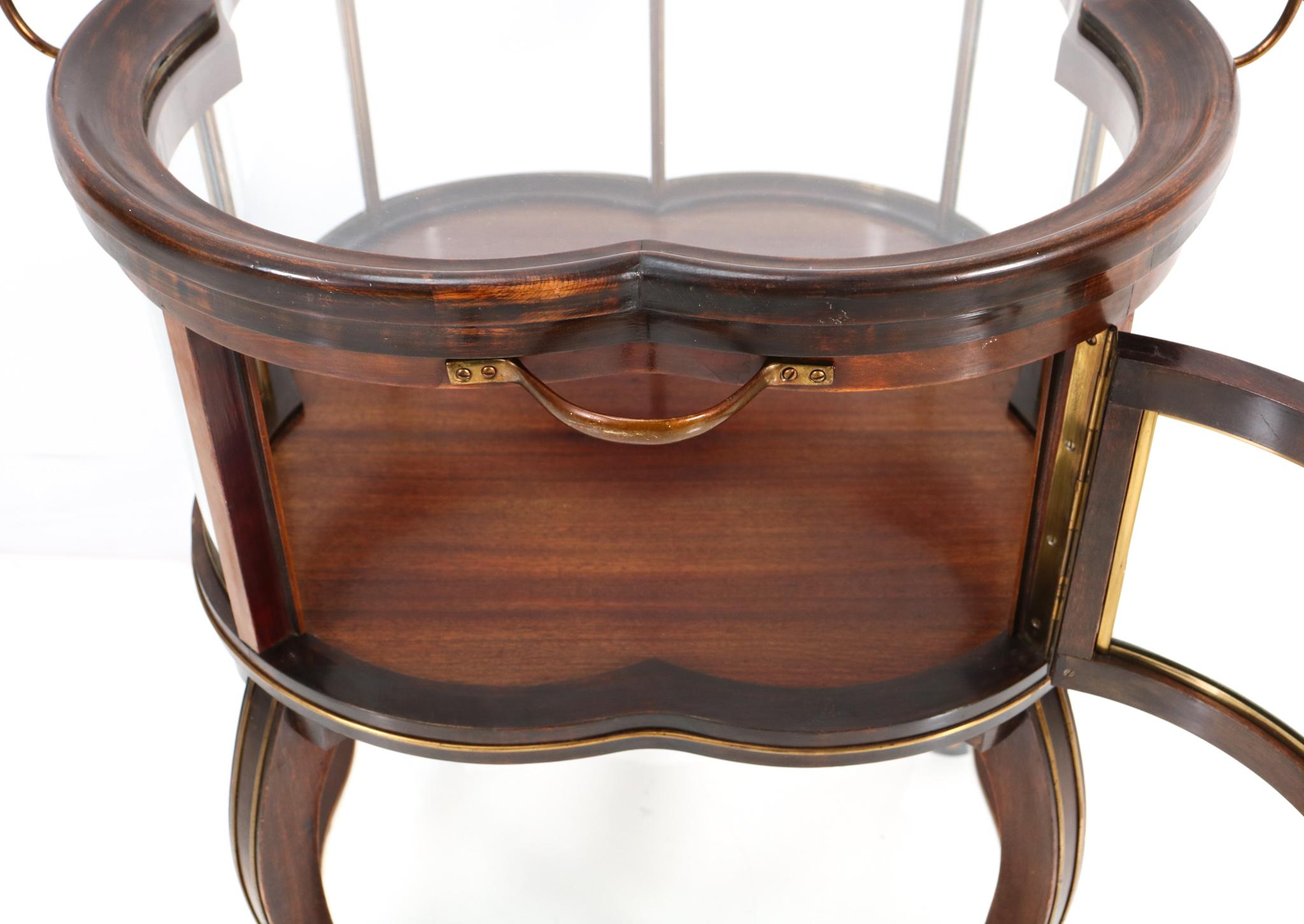 Walnut Art Nouveau Serving Trolley or Bar Cart, 1900s 4