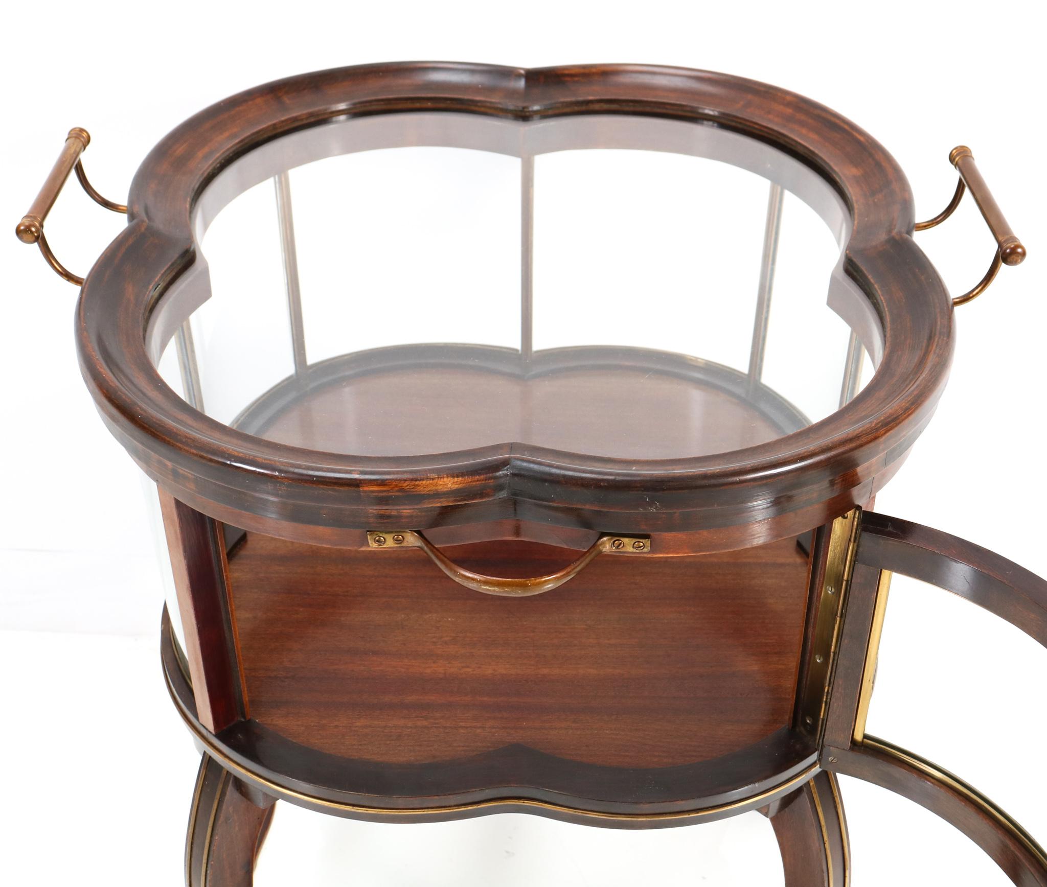 Walnut Art Nouveau Serving Trolley or Bar Cart, 1900s 5