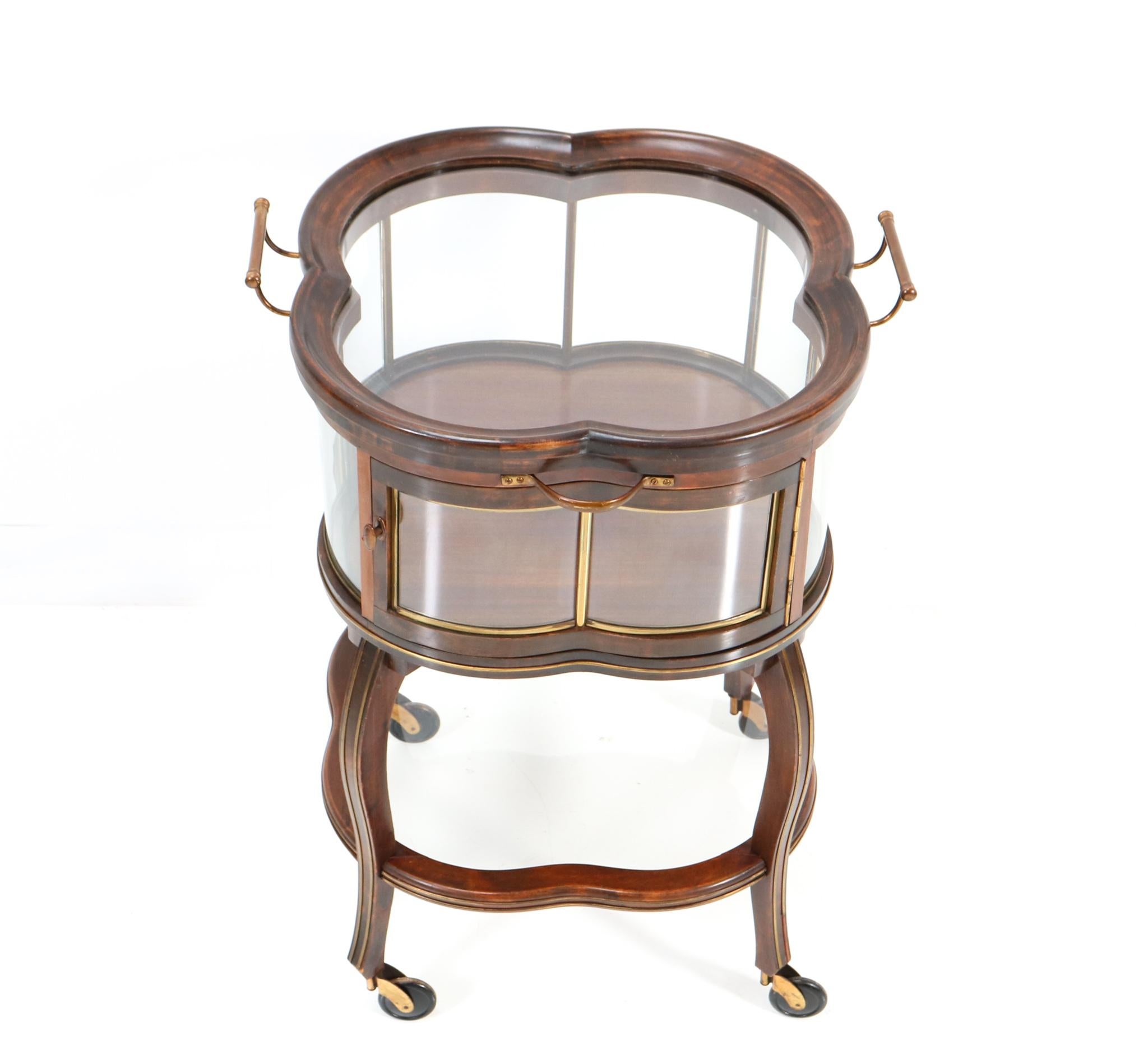Walnut Art Nouveau Serving Trolley or Bar Cart, 1900s In Good Condition In Amsterdam, NL