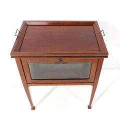 Walnut Art Nouveau Tea Cabinet with Serving Tray, 1900s