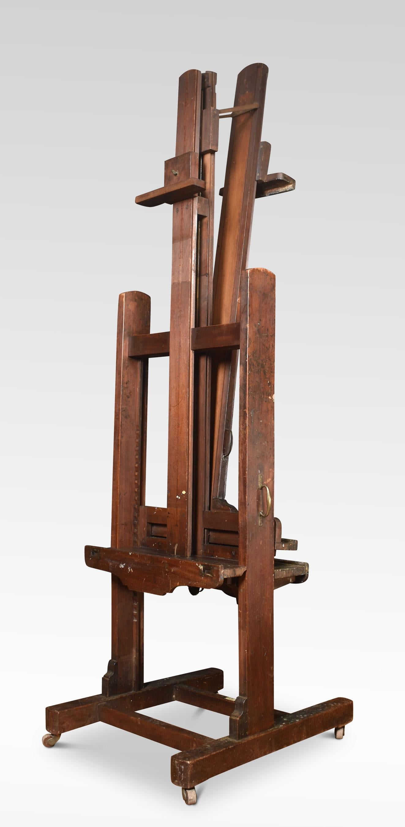 Walnut Artist’s Fully Adjustable Studio Easel by Newman 2