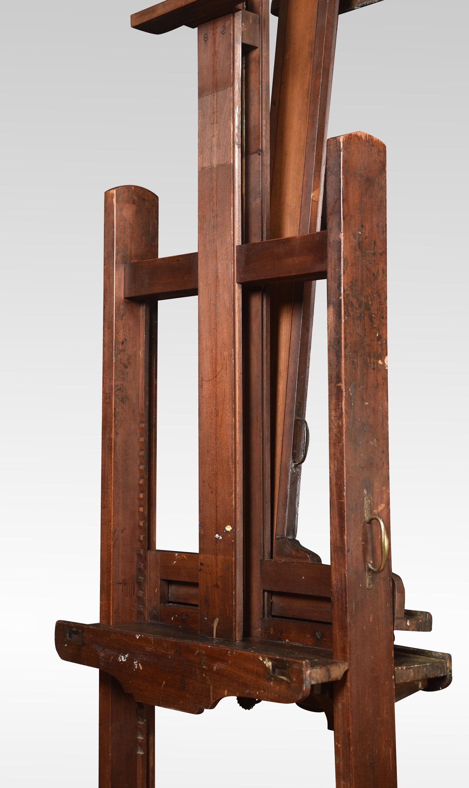 Walnut Artist’s Fully Adjustable Studio Easel by Newman 3