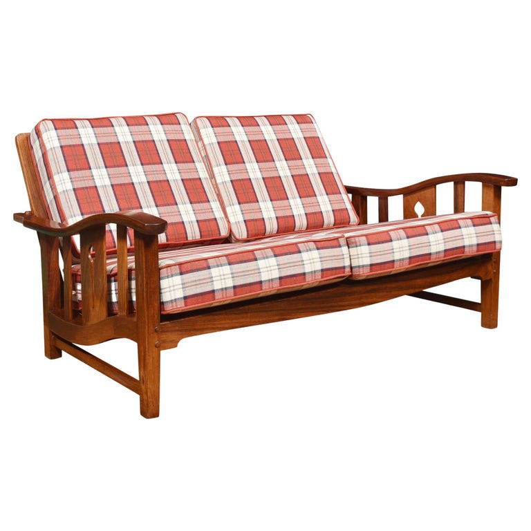 Walnut Arts and Crafts Two Seater Settee at 1stDibs