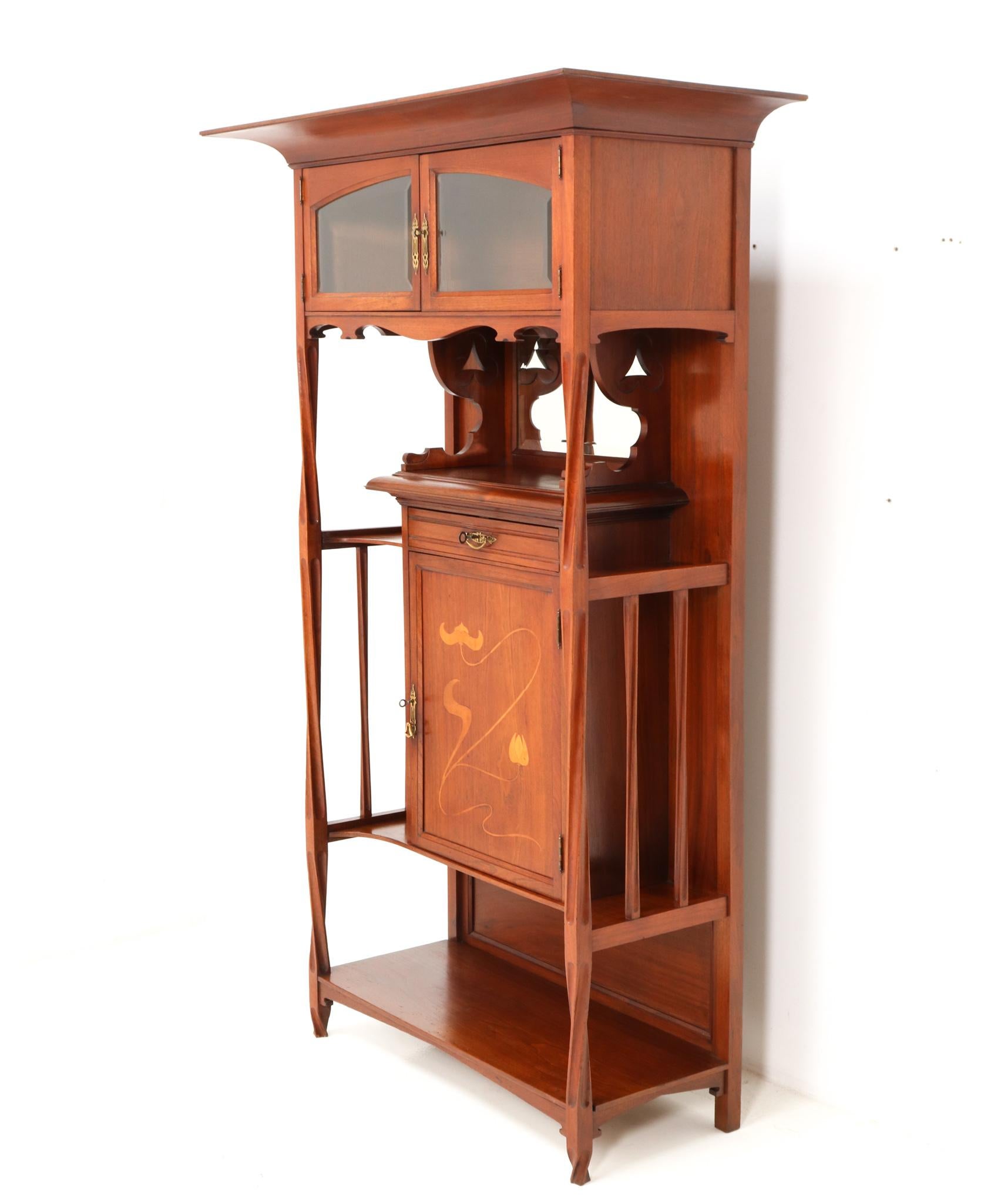 Arts and Crafts Walnut Arts & Crafts Art Nouveau Cabinet by Royal H.P. Mutters & Zoon, 1900s