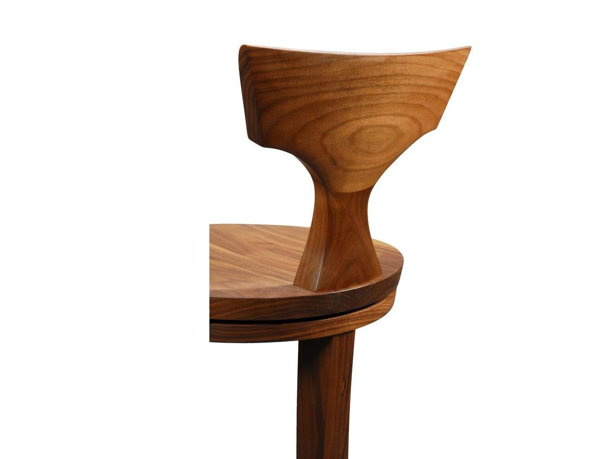 Art Deco Walnut Ava Bar and Counter Stool by Lee Weitzman, in Stock For Sale