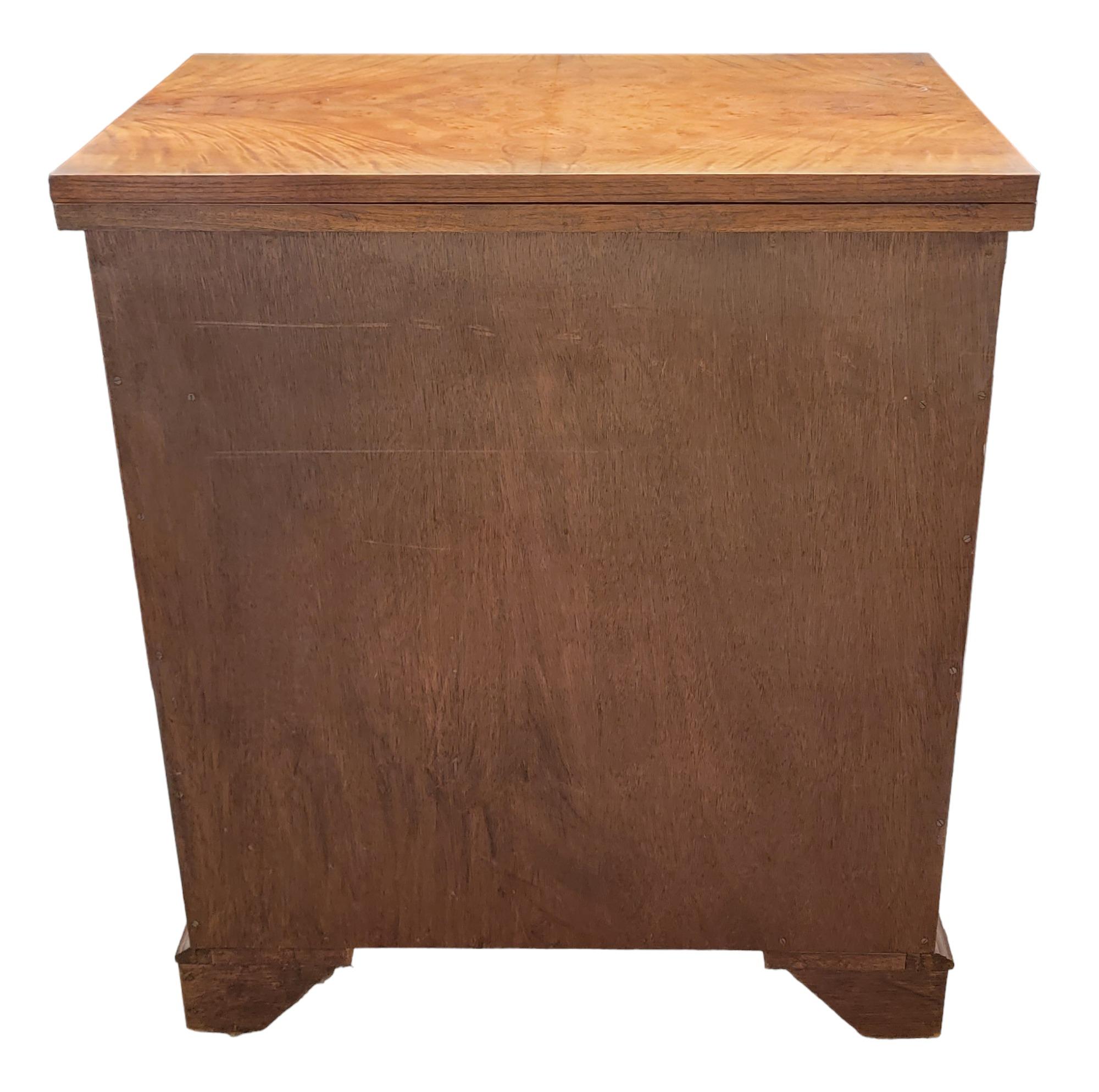 Walnut Bachelors Chest of Drawers with Brass Handles  For Sale 8