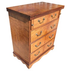 Walnut Bachelors Chest of Drawers with Brass Handles 