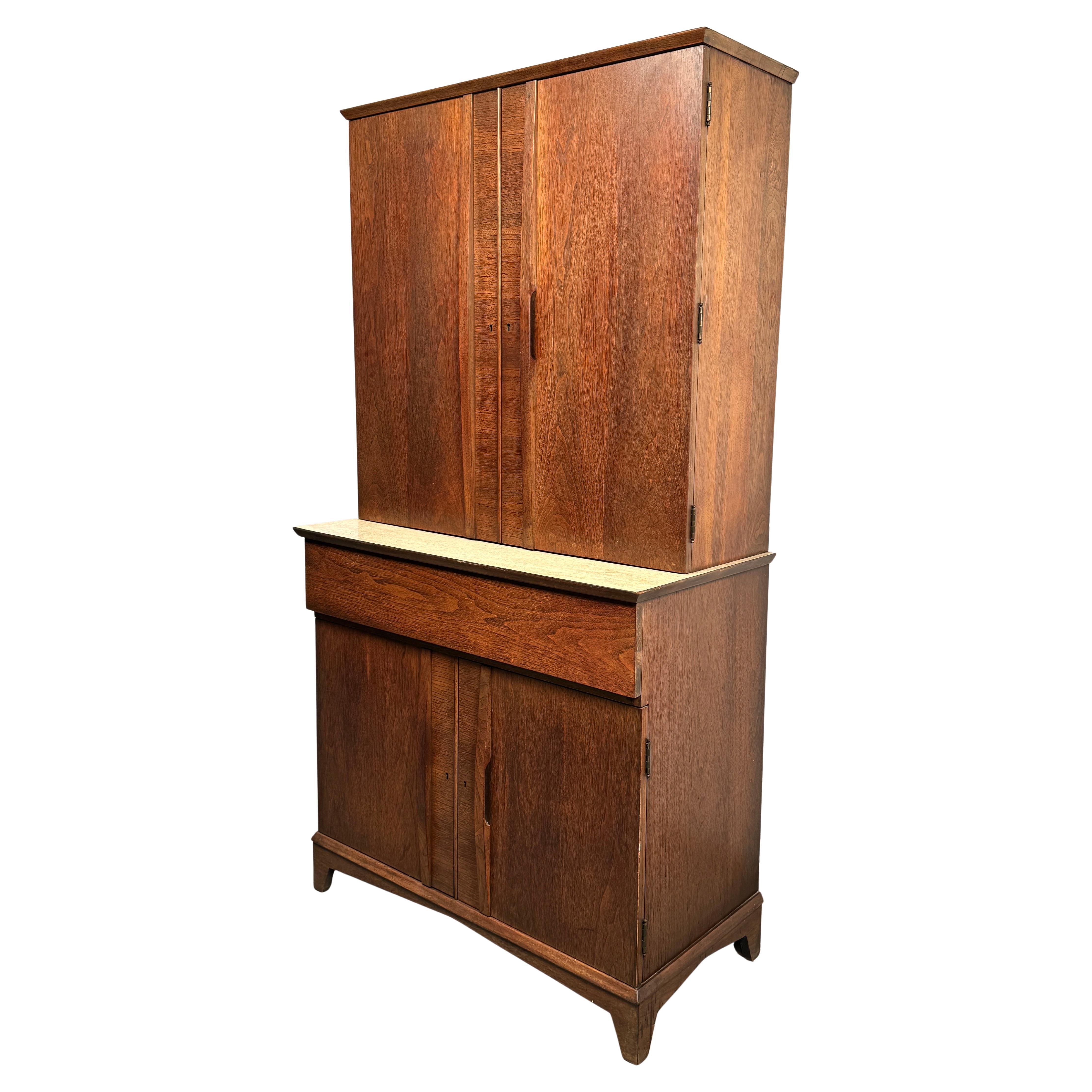 Mid-Century Modern Walnut Bar Cabinet