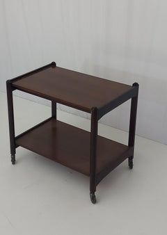 Walnut bar cart, 70s