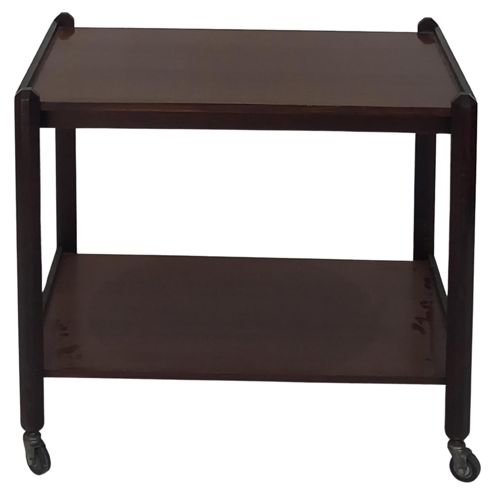 Walnut bar cart, 70s en venta