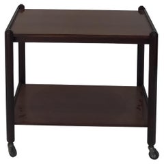 Walnut bar cart, 70s