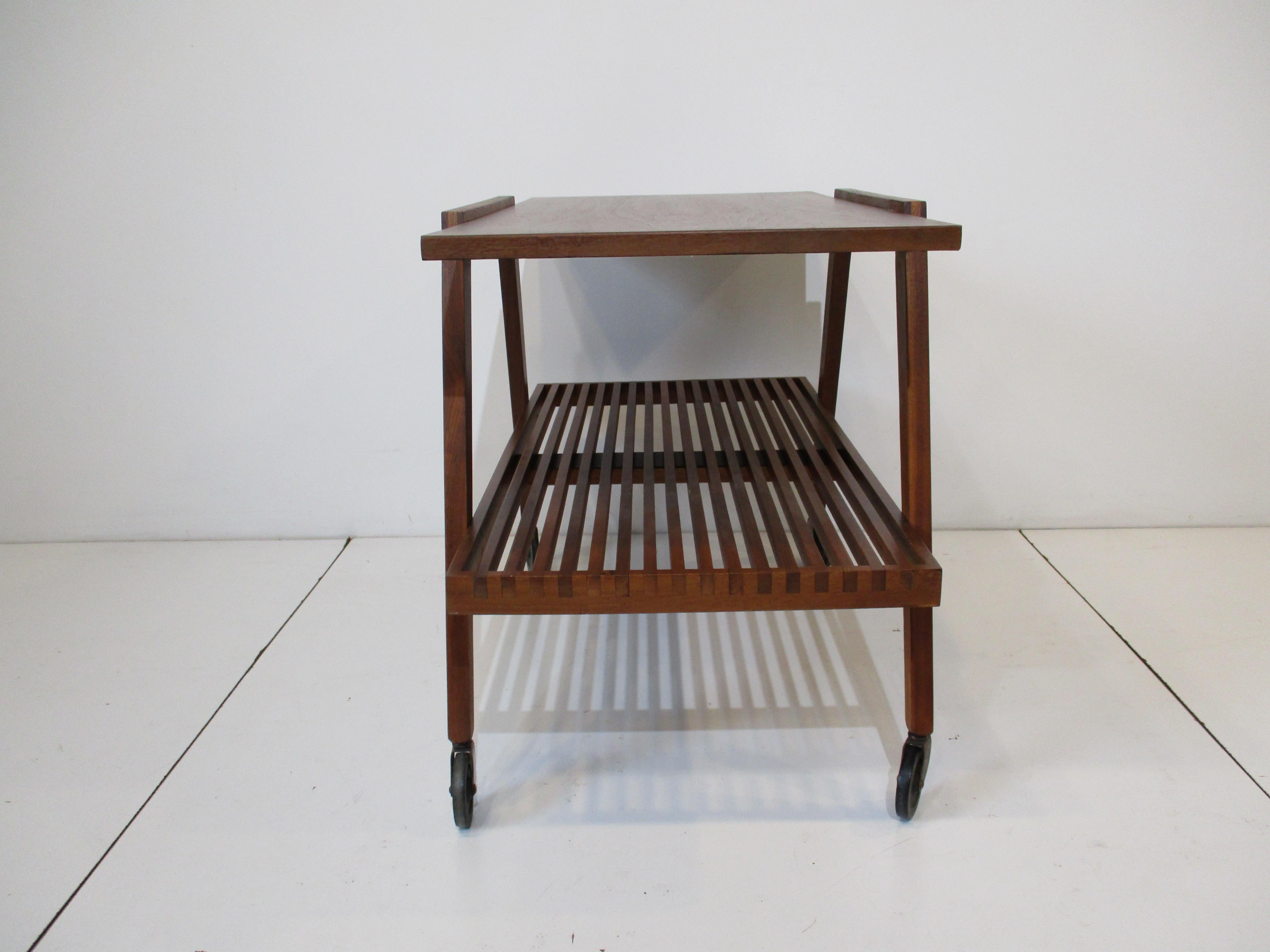 Walnut Bar Cart in the Manner of George Nelson 2