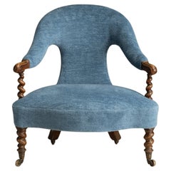 Walnut Barley Twist Armchair, England circa 1820