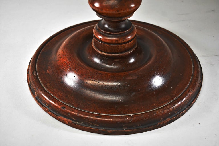 Distressed finish walnut barley twist candleholder candlestick. Very good condition. Dimensions: 11