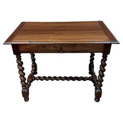 Walnut Barley Twist Leg Desk, Italy, 19th Century