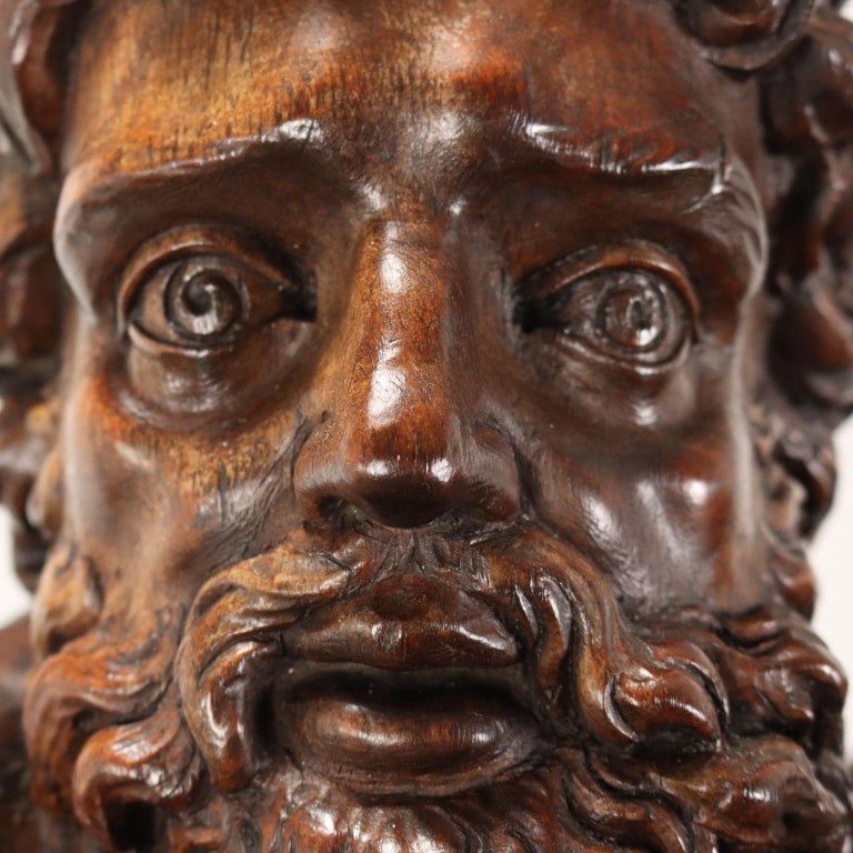 18th Century and Earlier Walnut Baroque Sculpture, Italy, 17th Century For Sale