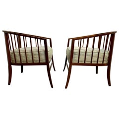 Walnut Barrel Chairs, 1960s