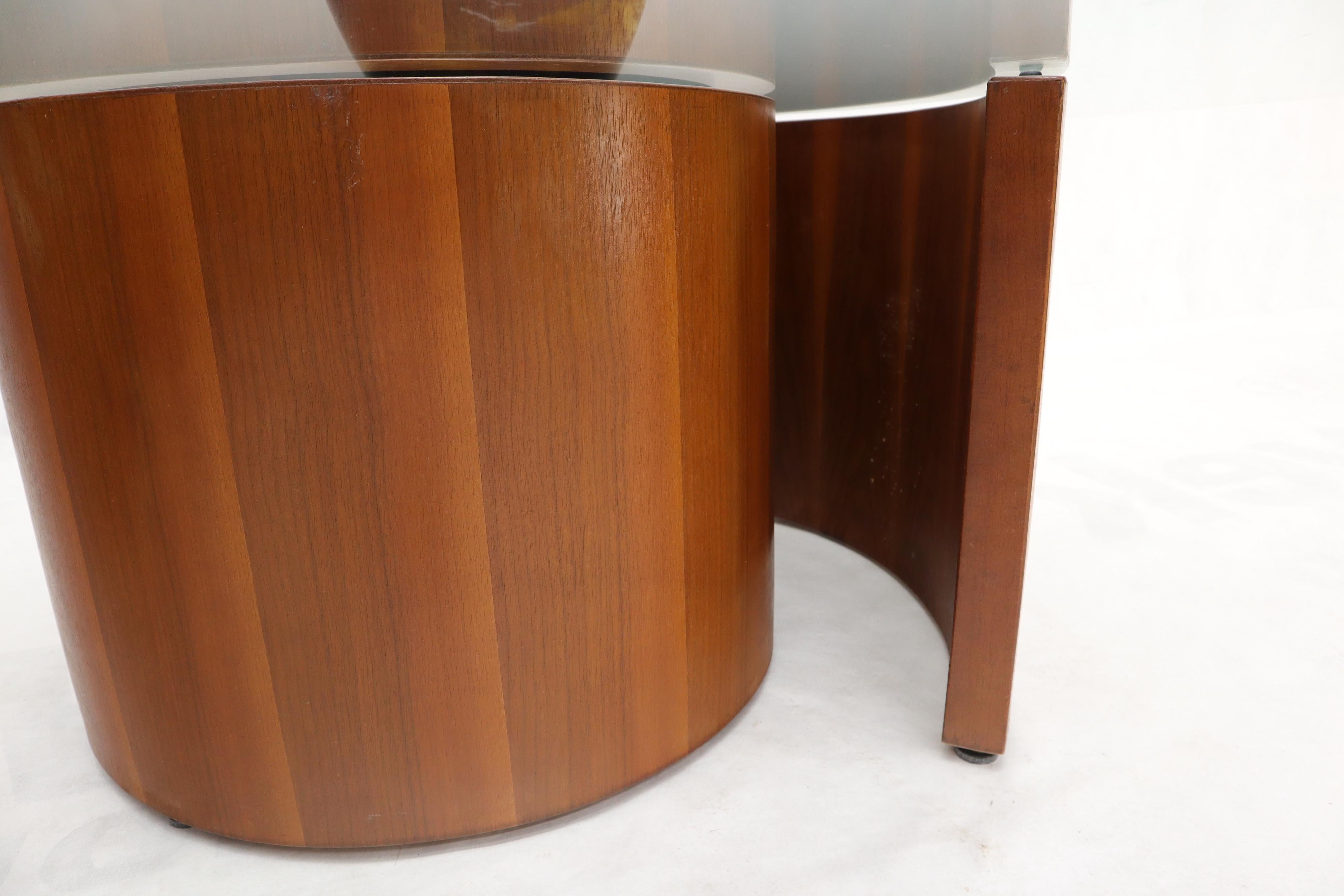 Walnut Base Glass Top Snail Table 3