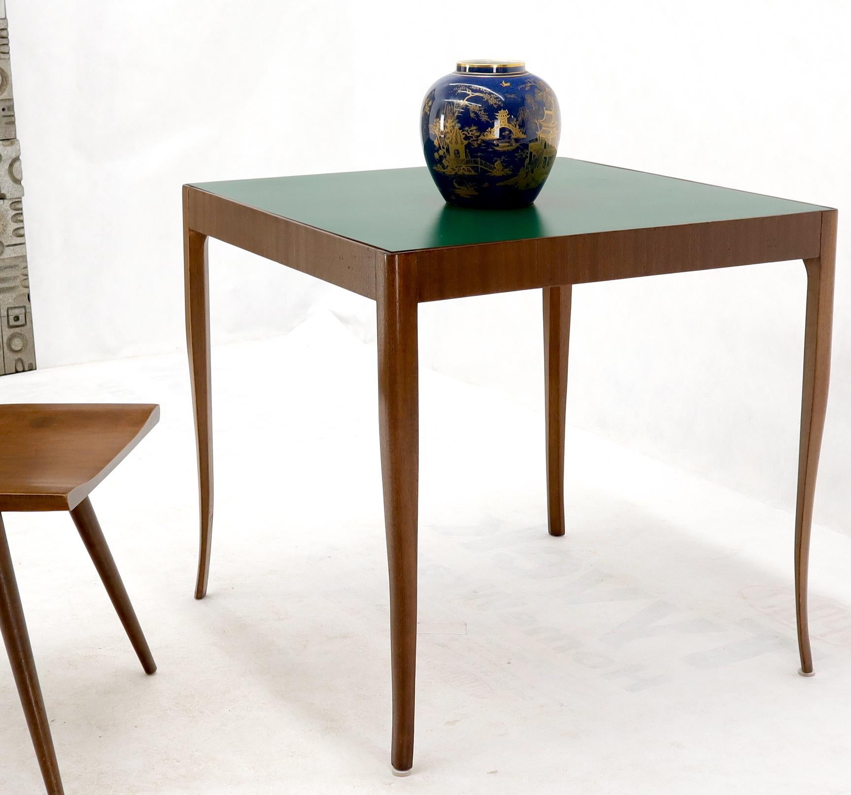 Walnut Base Green Laminate Top Square Game Table 3