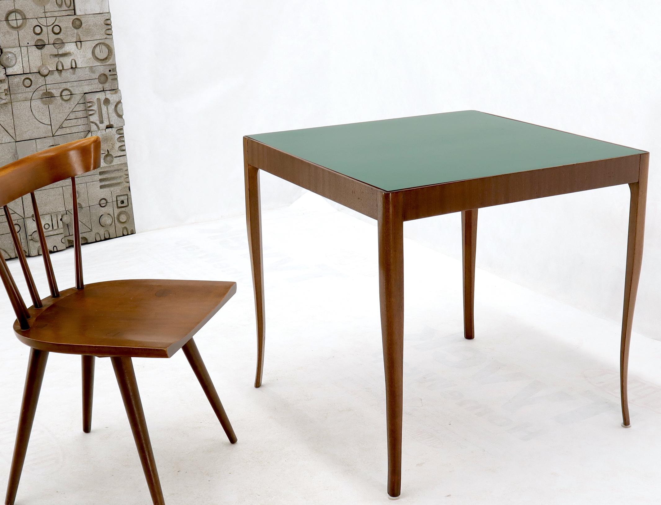 Walnut Base Green Laminate Top Square Game Table 1
