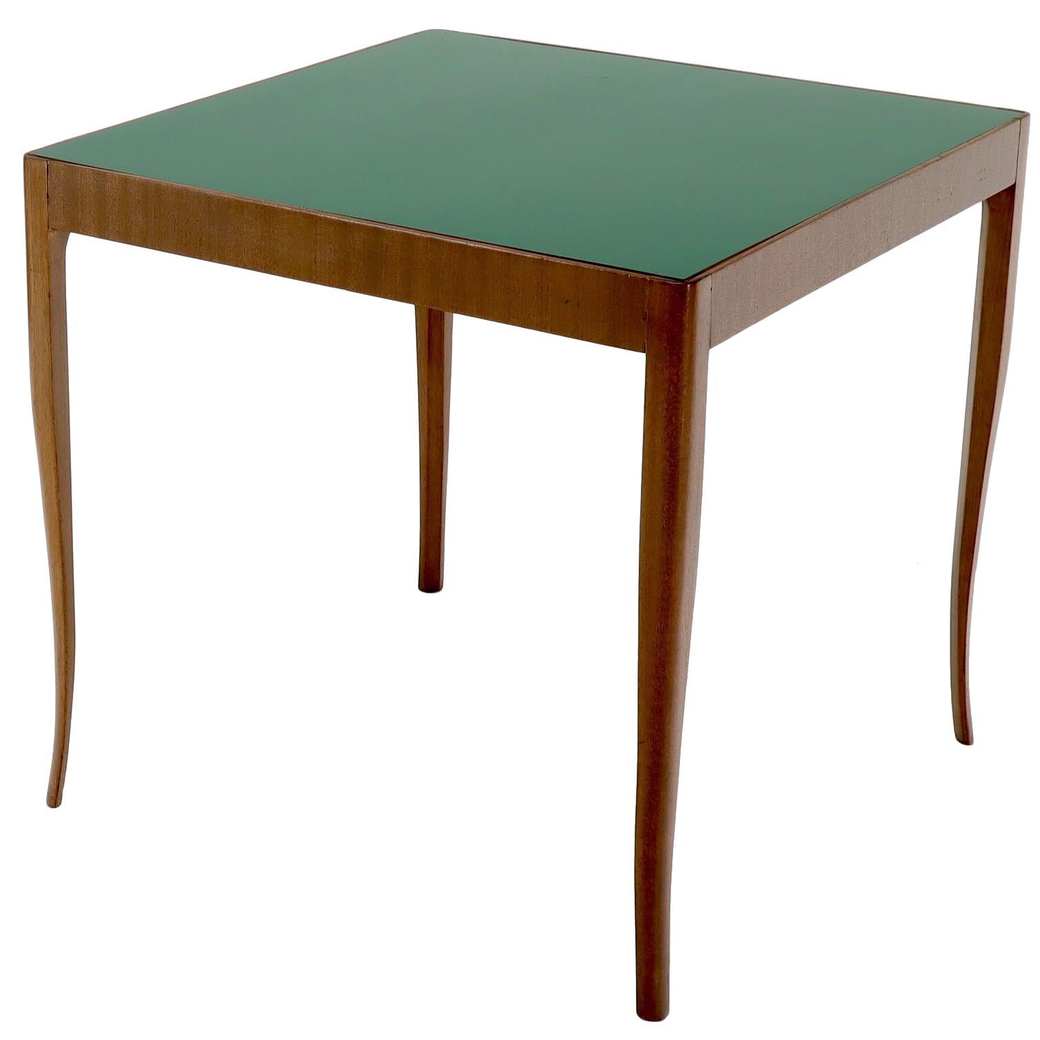 Walnut Base Green Laminate Top Square Game Table