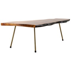 Baumtisch aus Nussbaumholz, entworfen von Carl Aubck, sterreich, 1950
