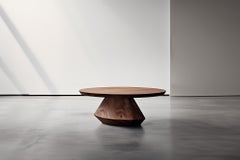 Beauté du noyer Solace 34 : Fabrication artisanale avec plateau circulaire
