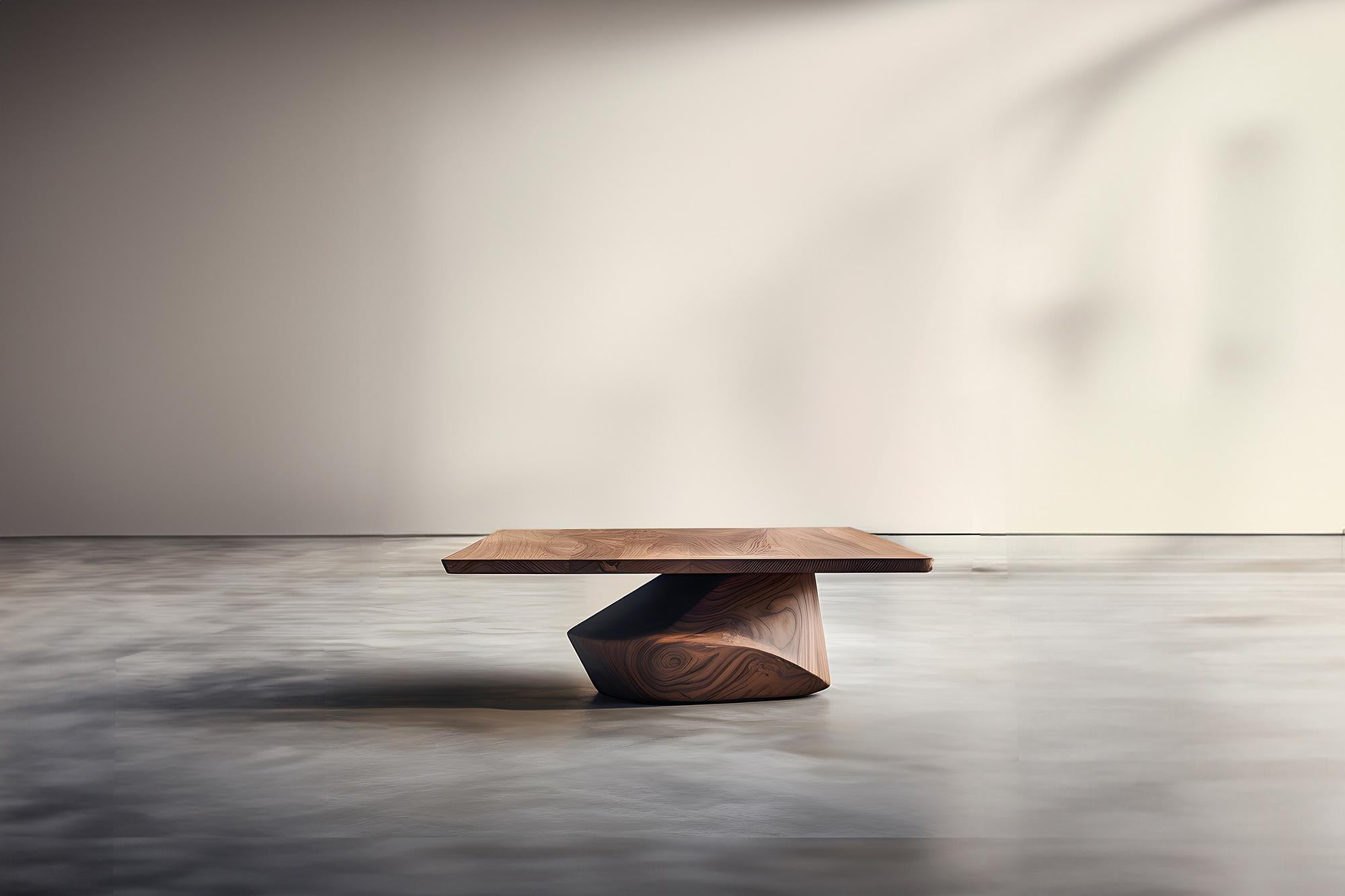 Mexican Walnut Beauty Solace 34: Artisan-Crafted with Circular Table Top For Sale