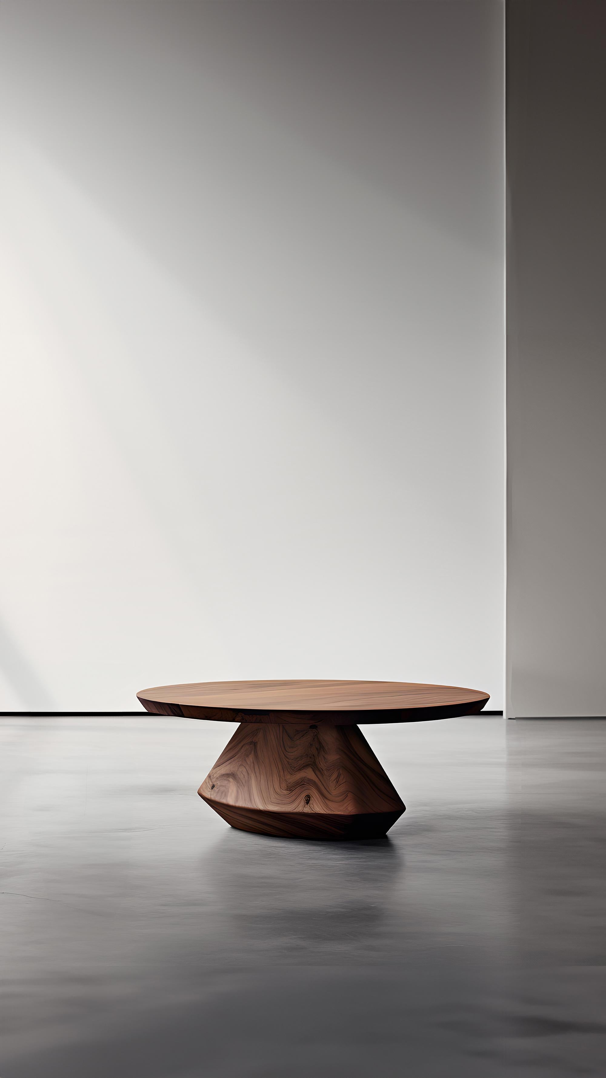 Contemporary Walnut Beauty Solace 34: Artisan-Crafted with Circular Table Top For Sale